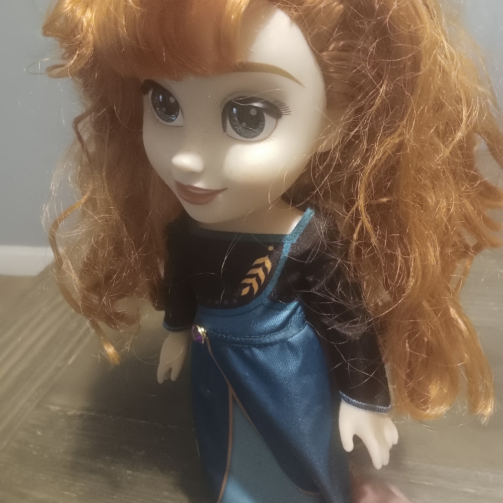 Disney Redhead Doll in Blue Dress with Black Top Frozen Anna Doll